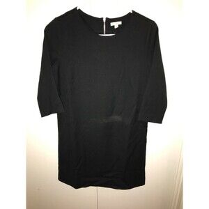 Gap Women Black Casual Dress 0 3/4 Sleeve Knee Length